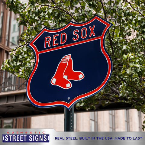 Boston Red Sox Embossed Steel Route Sign