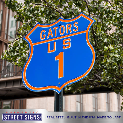 Florida Gators - US-1 - Embossed Steel Route Sign
