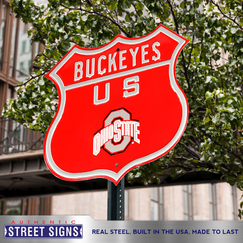 Ohio State Buckeyes - VINTAGE - Embossed Steel Route Sign
