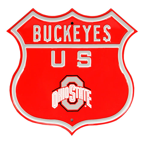 Ohio State Buckeyes - VINTAGE - Embossed Steel Route Sign