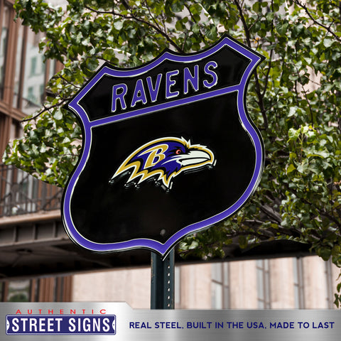 Baltimore Ravens Embossed Steel Route Sign