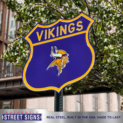 Minnesota Vikings Embossed Steel Route Sign