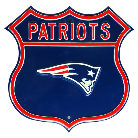 New England Patriots Embossed Steel Route Sign