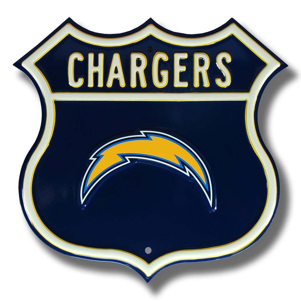 Los Angeles Chargers Embossed Steel Route Sign