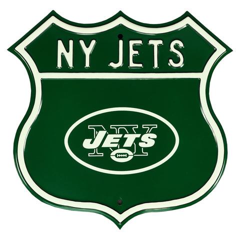 New York Jets Embossed Steel Route Sign