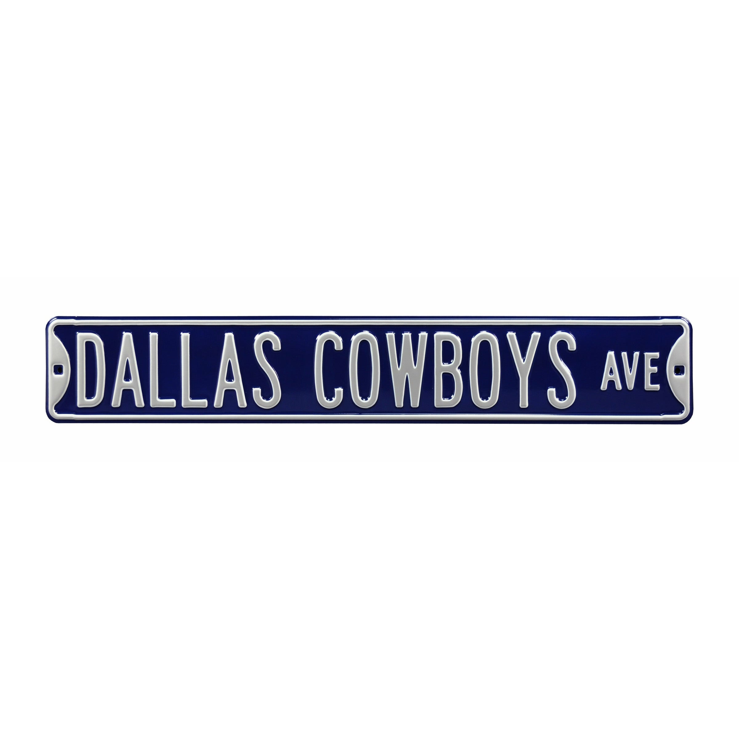 Dallas Cowboys - DALLAS COWBOYS AVE - Navy Embossed Steel Street Sign