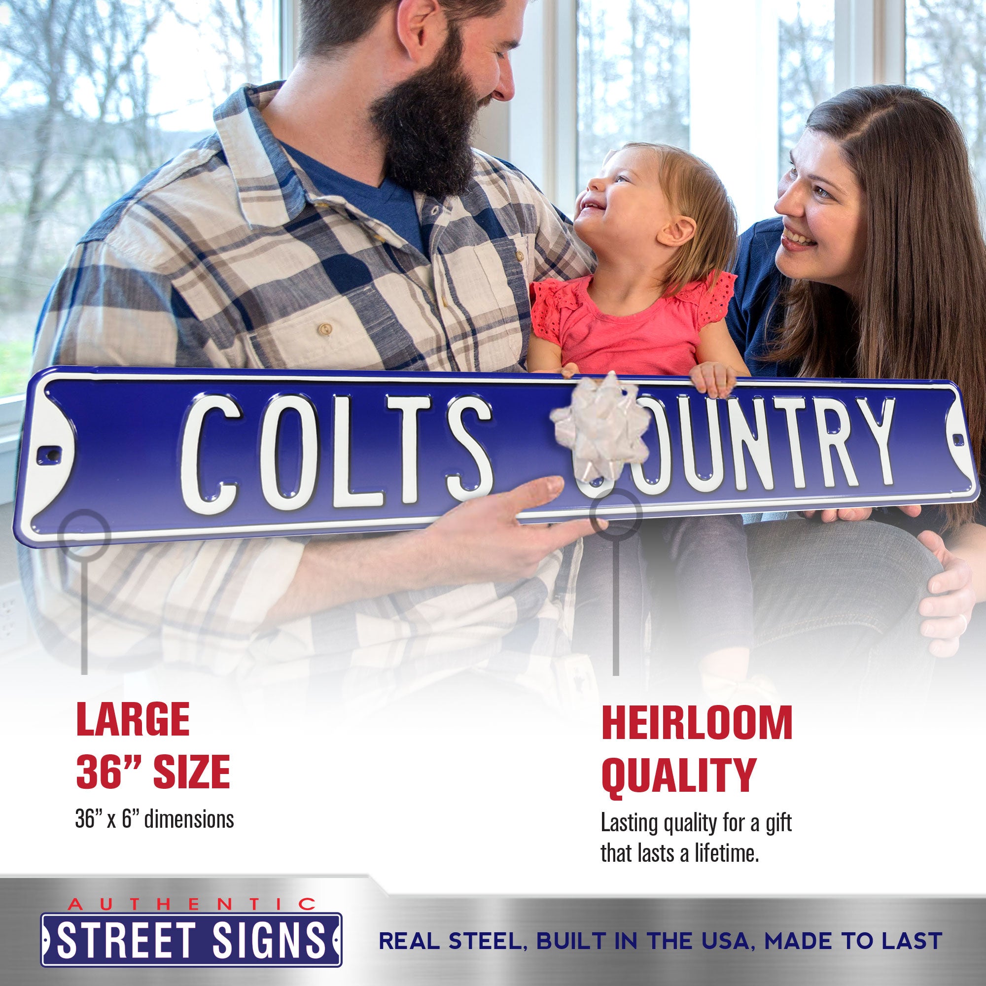 Indianapolis Colts - COLTS COUNTRY - Embossed Steel Street Sign