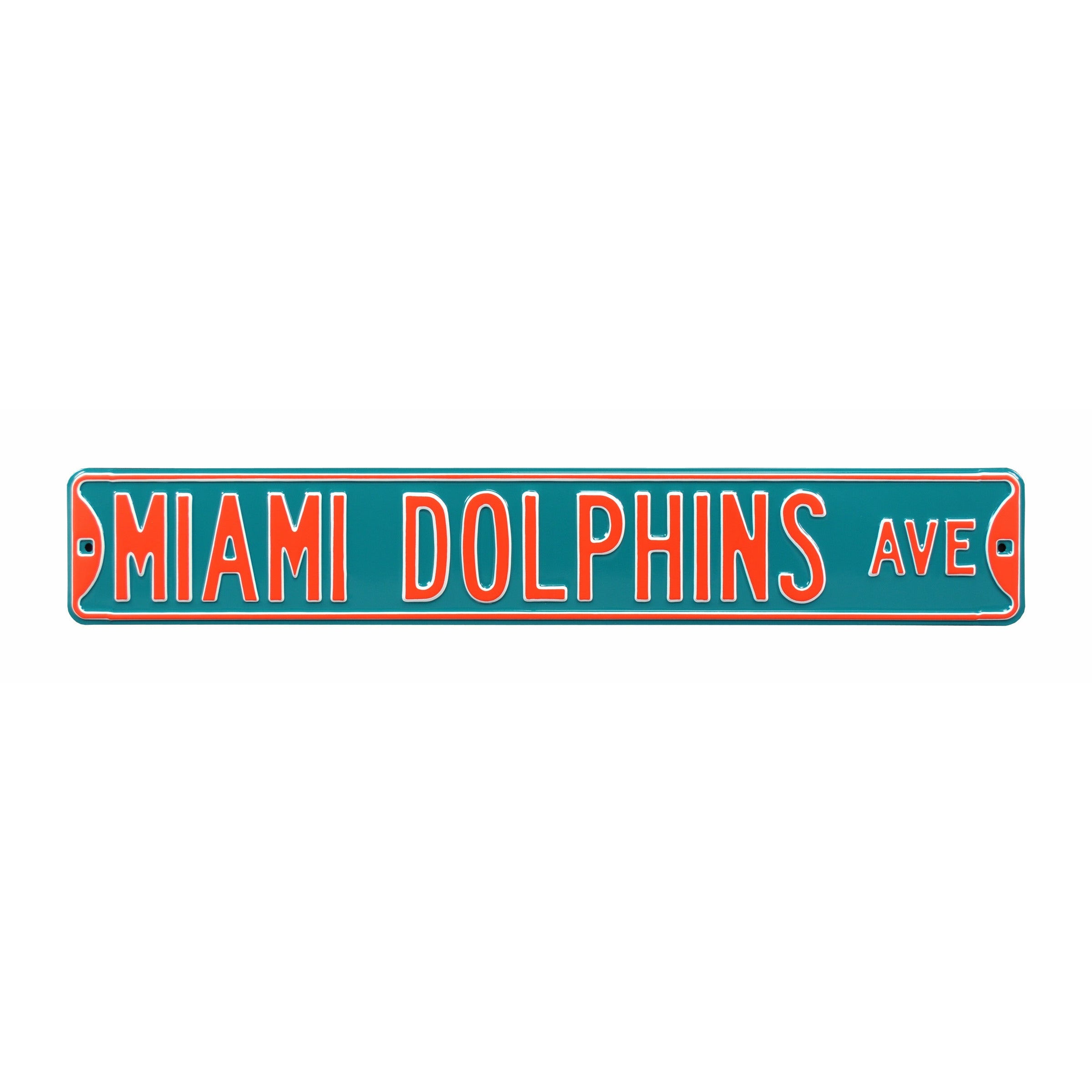 Miami Dolphins - MIAMI DOLPHINS AVE - Embossed Steel Street Sign