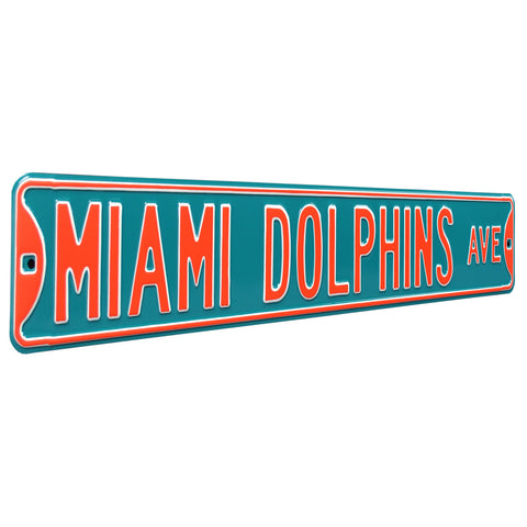 Miami Dolphins - MIAMI DOLPHINS AVE - Embossed Steel Street Sign