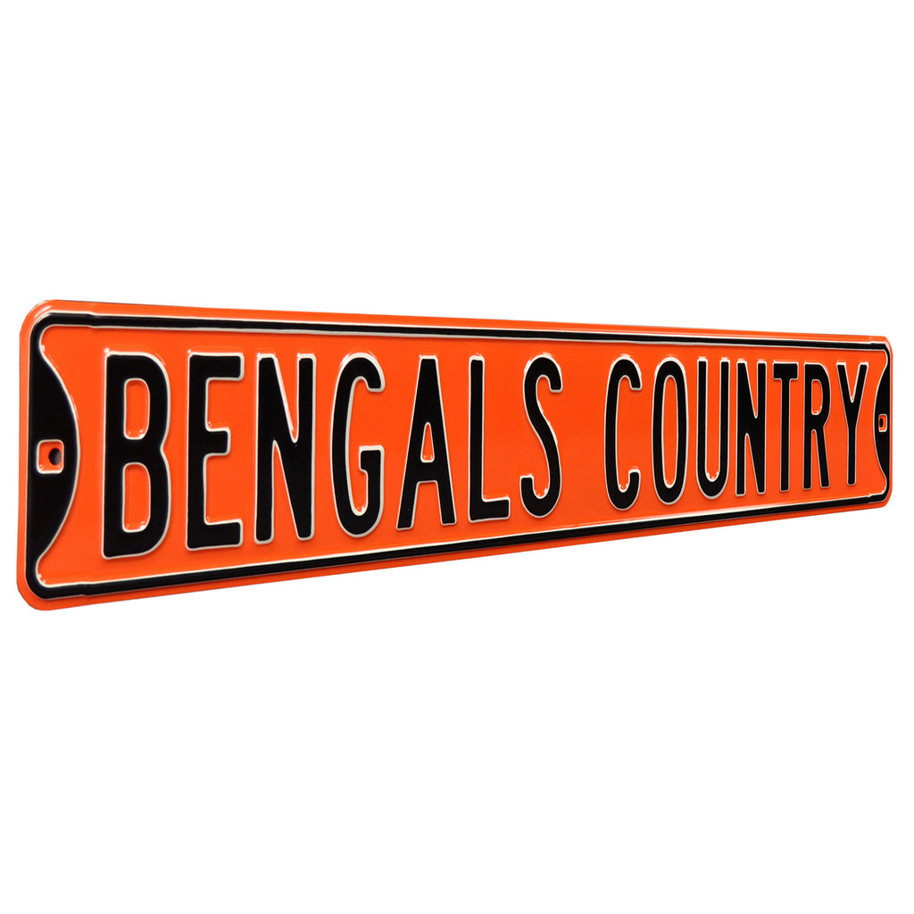 Cincinnati Bengals - BENGALS COUNTRY - Embossed Steel Street Sign