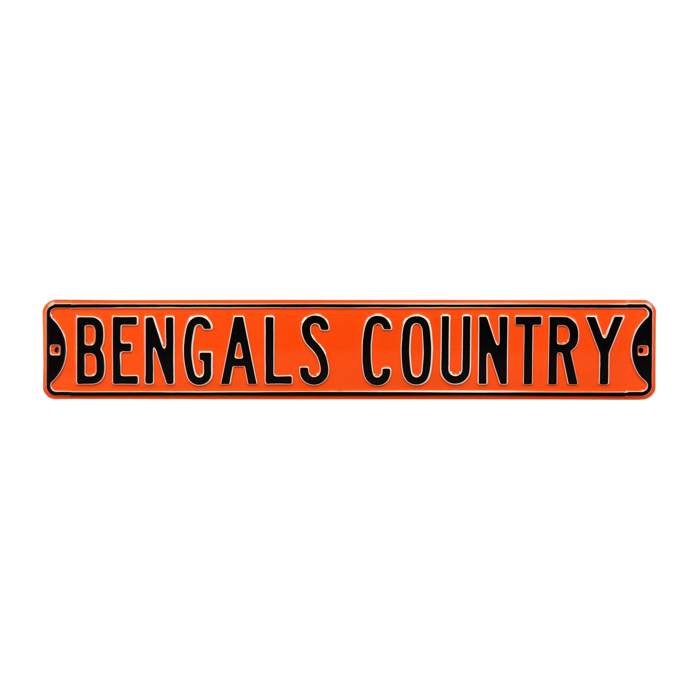 Cincinnati Bengals - BENGALS COUNTRY - Embossed Steel Street Sign