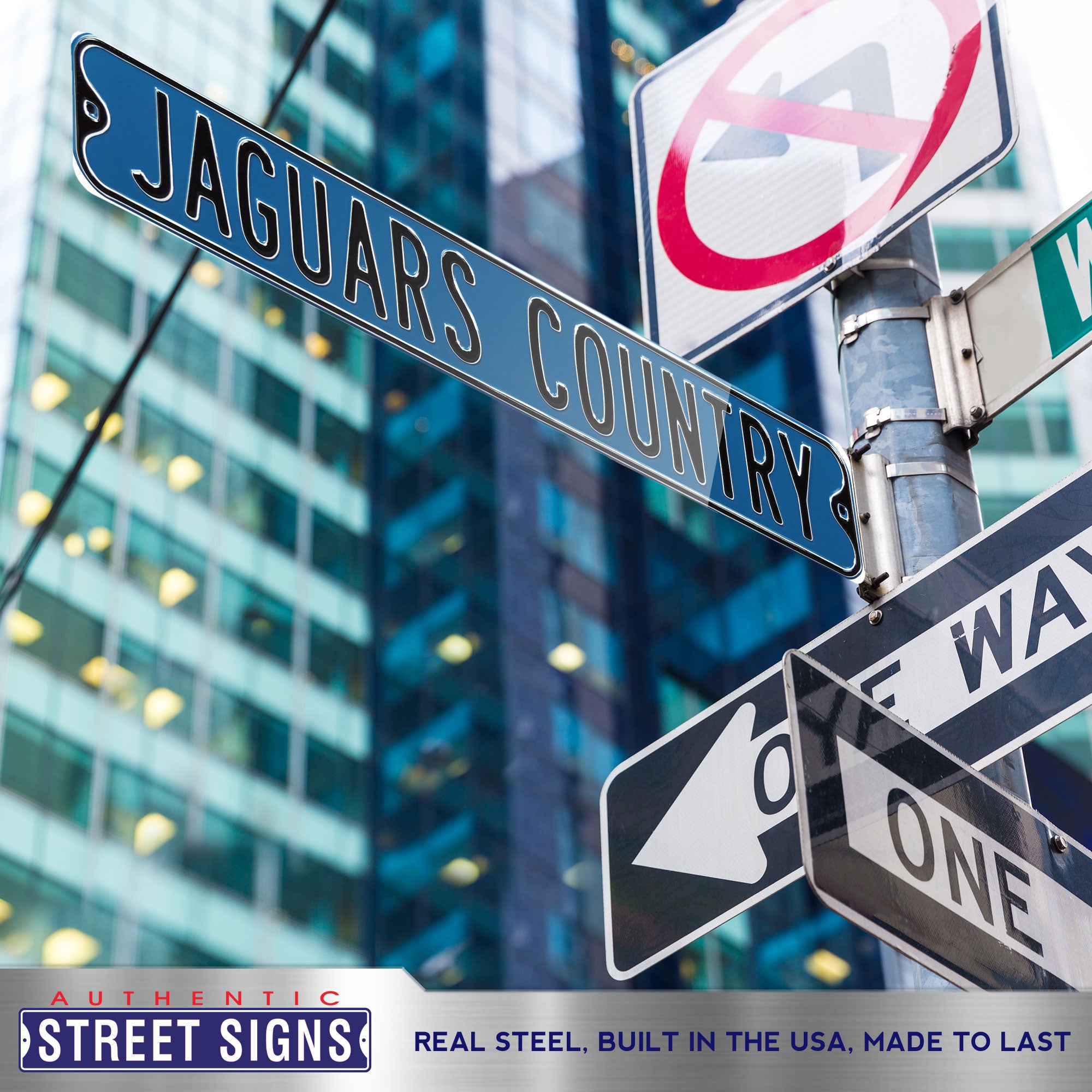 Jacksonville Jaguars - JAGUARS COUNTRY - Embossed Steel Street Sign
