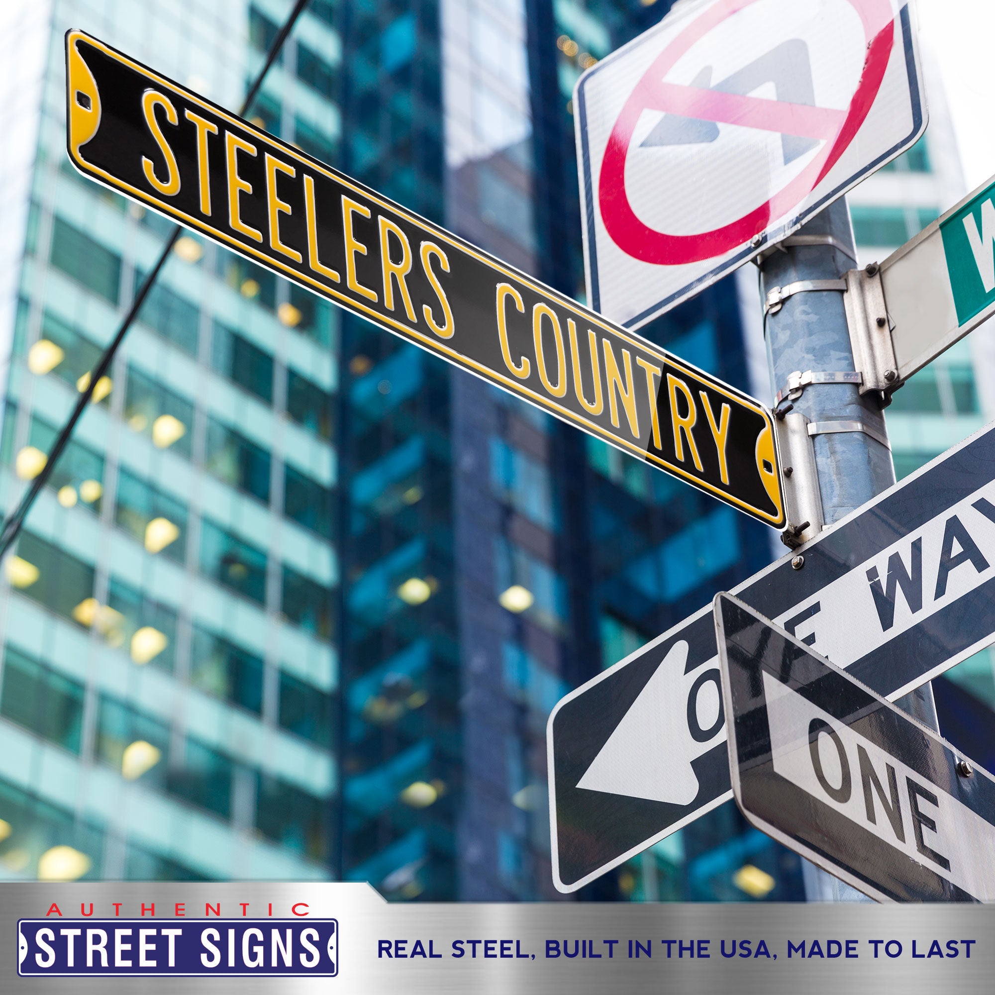 Pittsburgh Steelers - STEELERS COUNTRY - Embossed Steel Street Sign