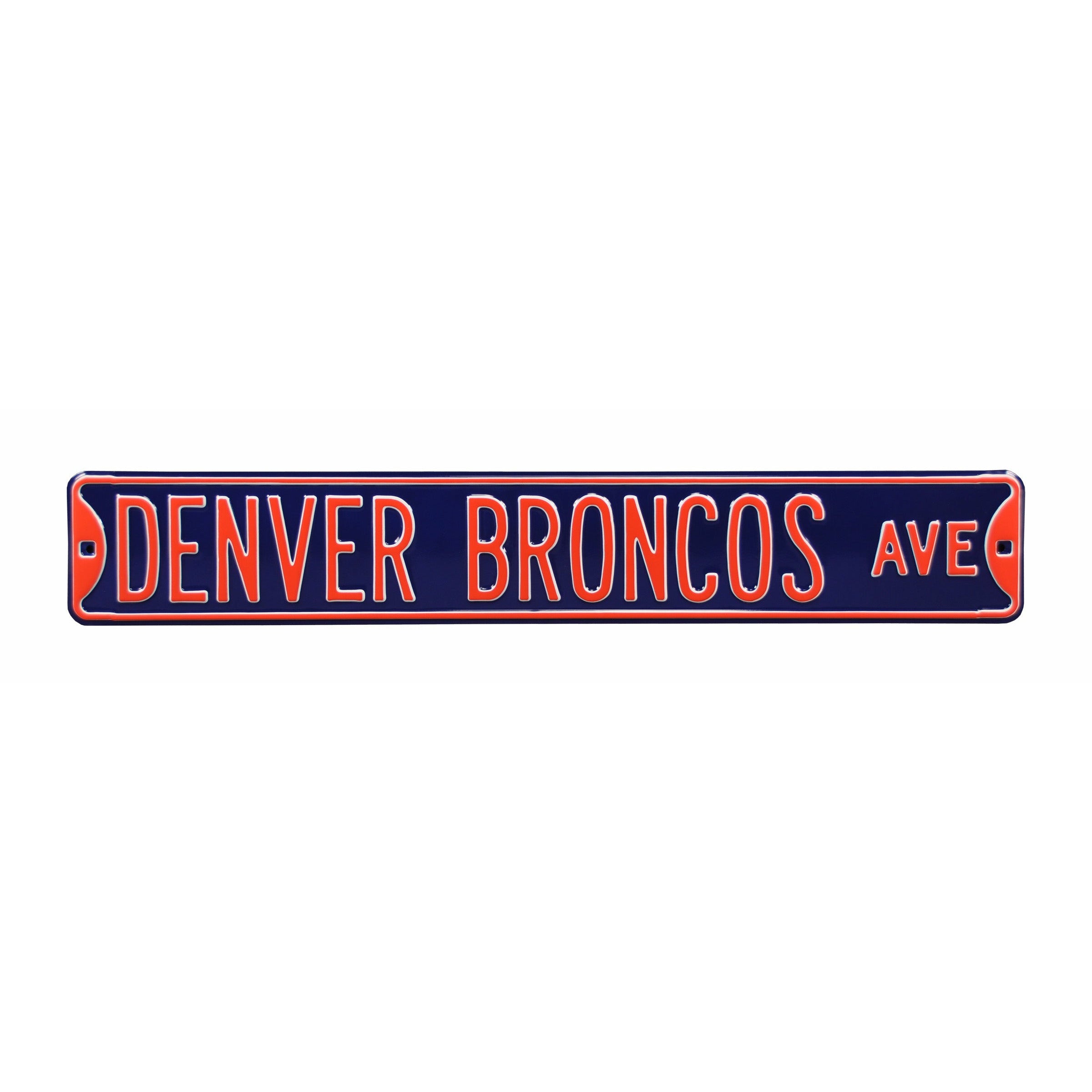 Denver Broncos - DENVER BRONCOS AVE - Embossed Steel Street Sign