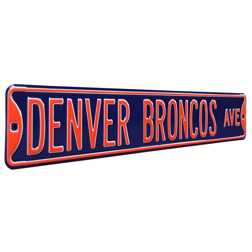 Denver Broncos - DENVER BRONCOS AVE - Embossed Steel Street Sign