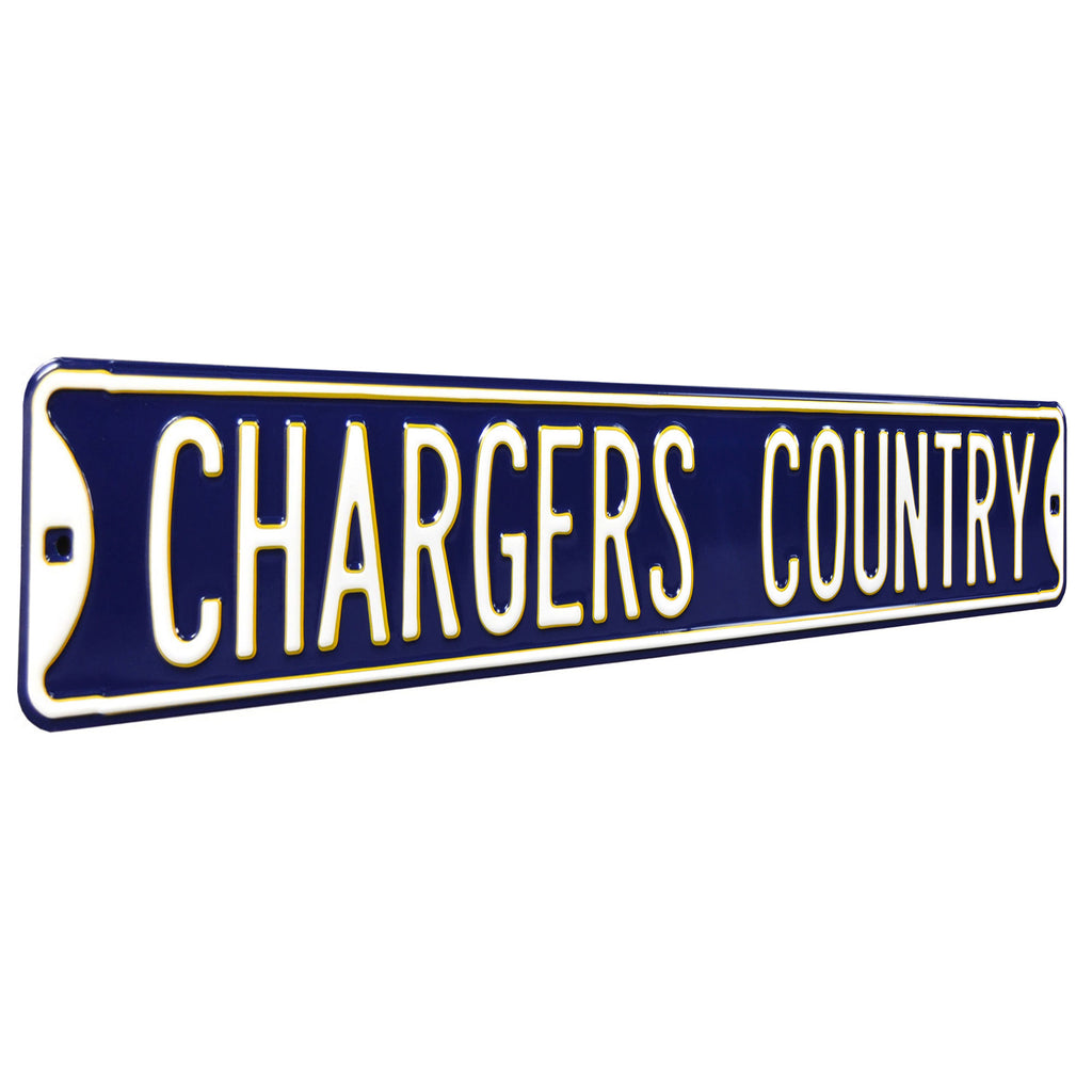 Los Angeles Chargers - CHARGERS COUNTRY - Embossed Steel Street Sign