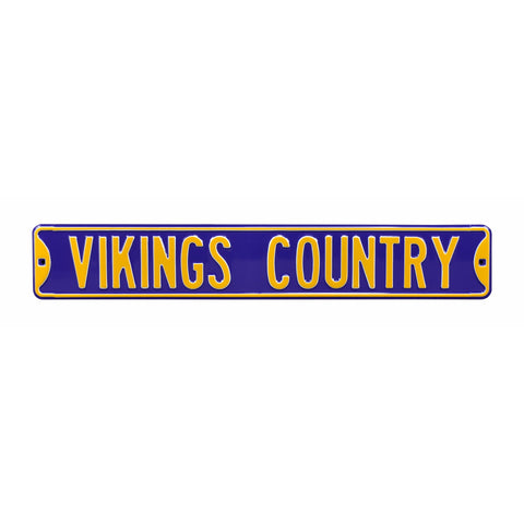 Minnesota Vikings - VIKINGS COUNTRY - Embossed Steel Street Sign