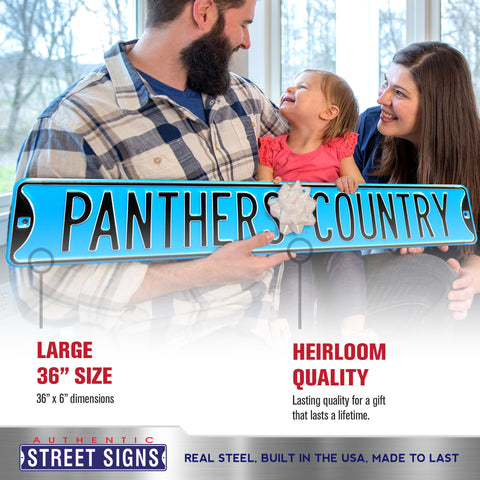 Carolina Panthers - PANTHERS COUNTRY - Throwback Embossed Steel Street Sign