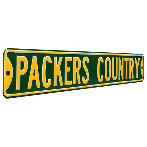 Green Bay Packers - PACKERS COUNTRY - Embossed Steel Street Sign
