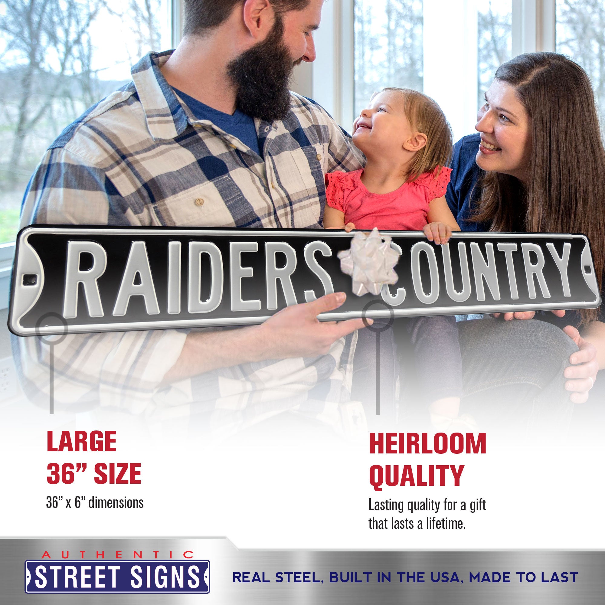 Las Vegas Raiders - RAIDERS COUNTRY - Embossed Steel Street Sign