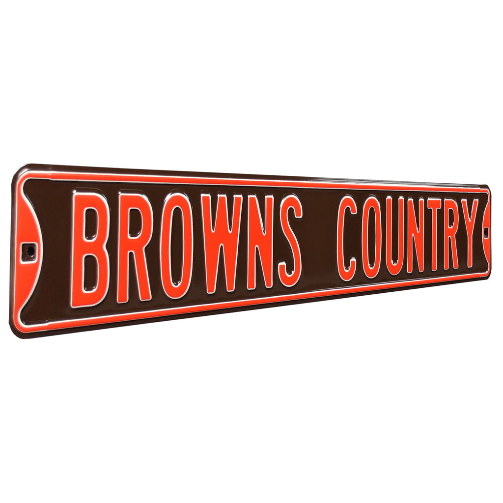 Cleveland Browns - BROWNS COUNTRY - Embossed Steel Street Sign