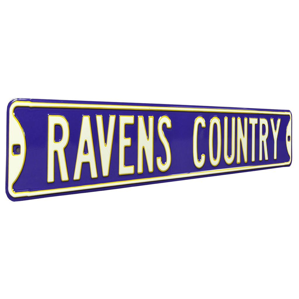 Baltimore Ravens - RAVENS COUNTRY - Embossed Steel Street Sign