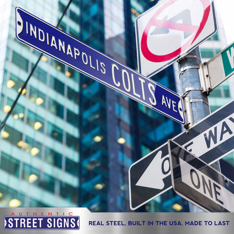 Indianapolis Colts - COLTS AVE - Embossed Steel Street Sign