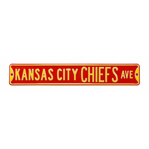 Kansas City Chiefs - CHIEFS AVE - Embossed Steel Street Sign