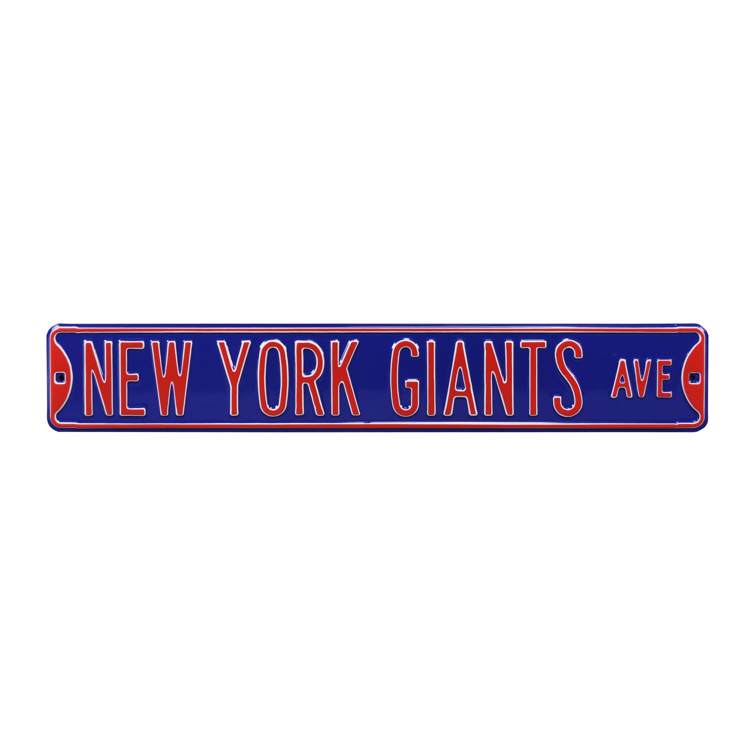 New York Giants - NEW YORK GIANTS AVE - Blue Embossed Steel Street Sign