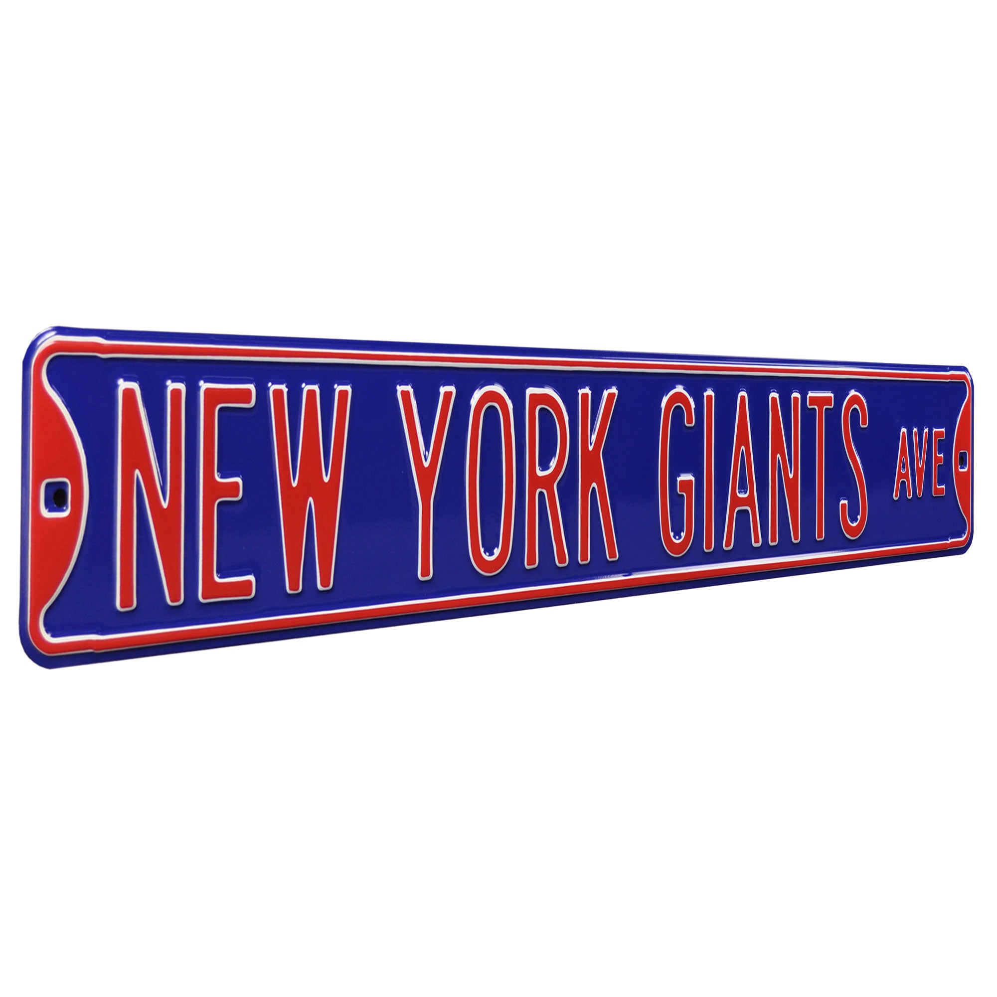 New York Giants - NEW YORK GIANTS AVE - Blue Embossed Steel Street Sign