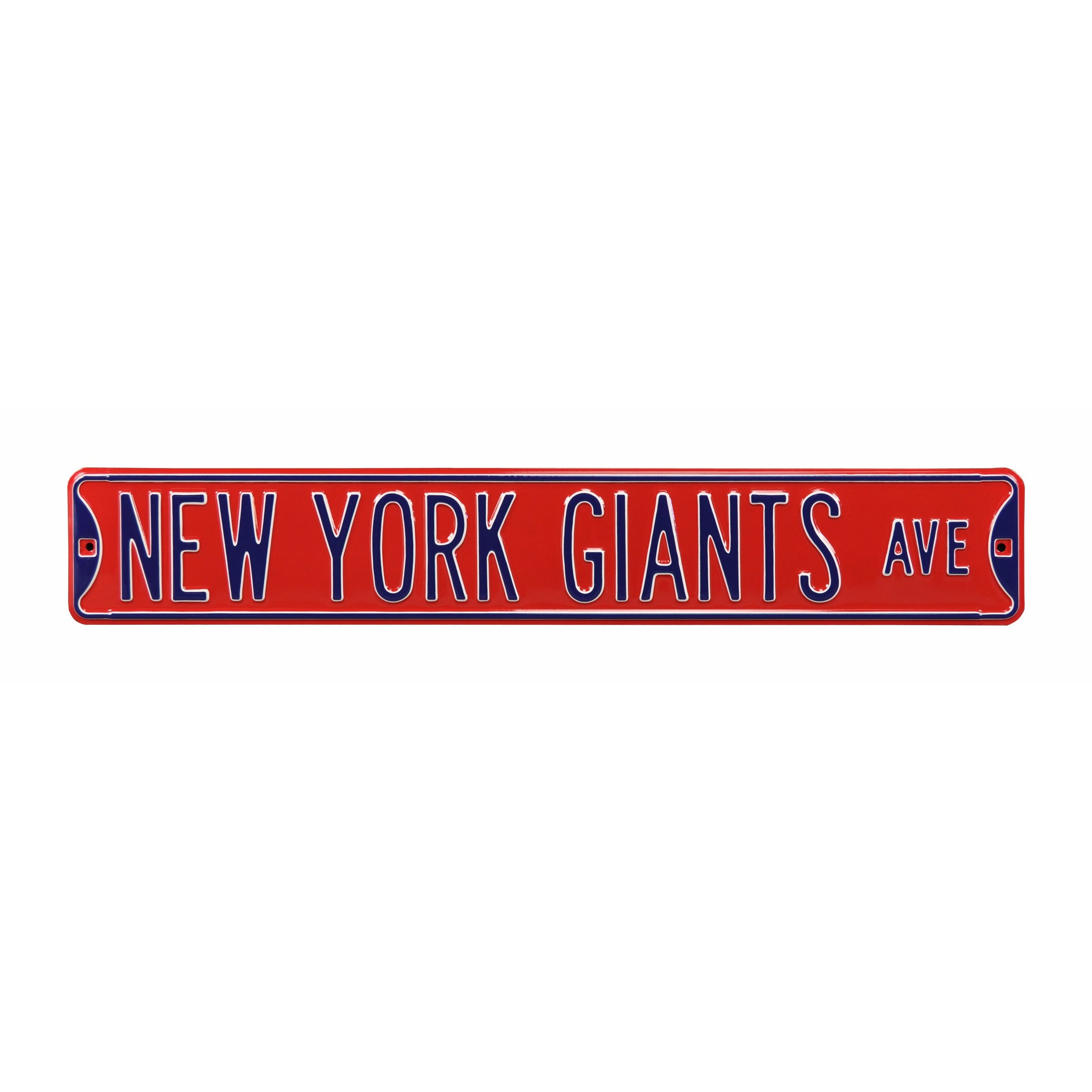 New York Giants - NEW YORK GIANTS AVE - Red Embossed Steel Street Sign