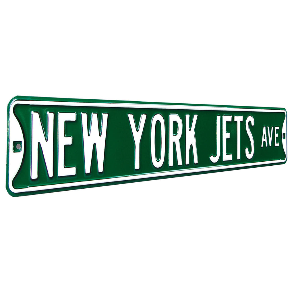 New York Jets - NEW YORK JETS AVE - Embossed Steel Street Sign