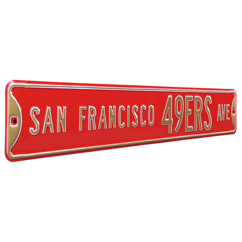 49ers Block Sign San Francisco 49ers - SAN FRANCISCO 49ERS AVE - Embossed Steel Street ...