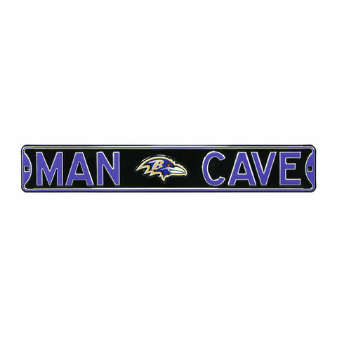Baltimore Ravens - MAN CAVE - Embossed Steel Street Sign