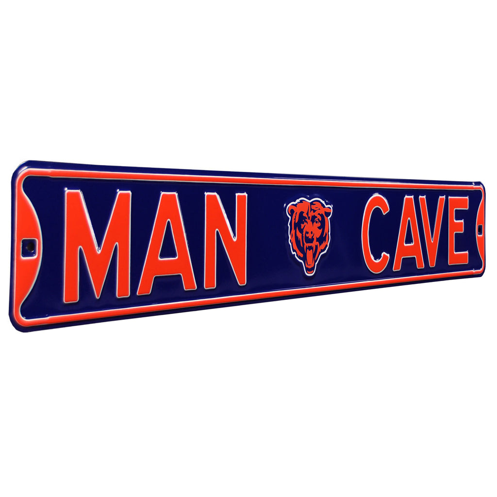 Chicago Bears - MAN CAVE - Embossed Steel Street Sign