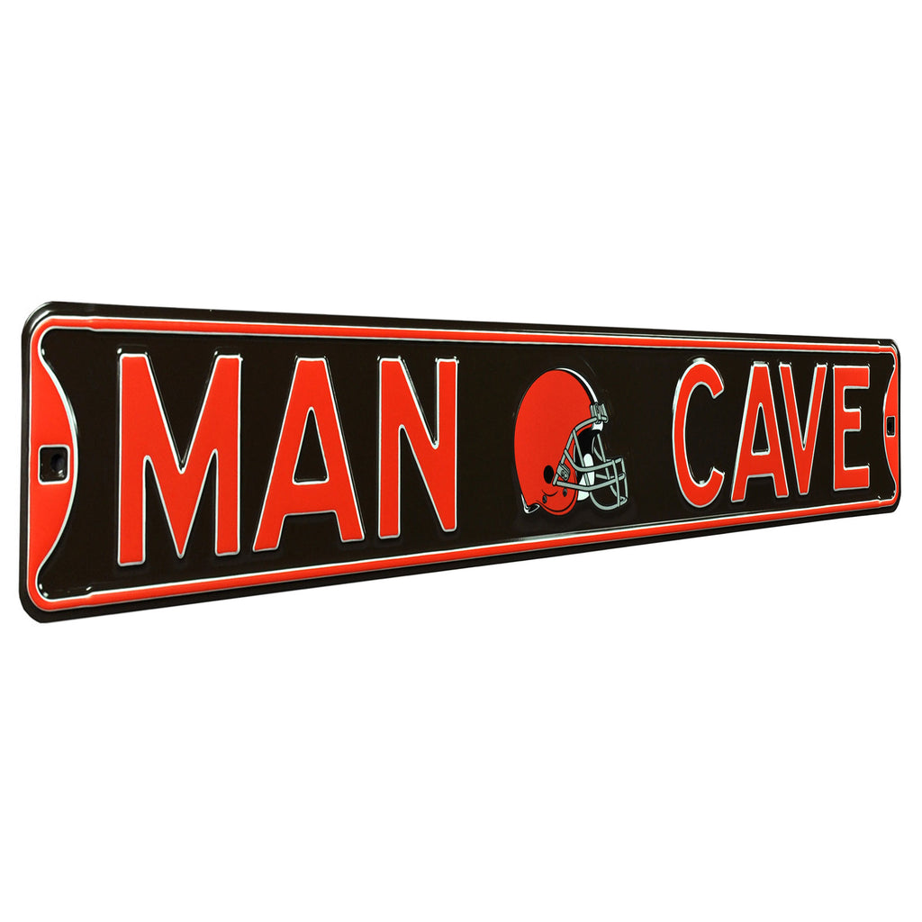 Cleveland Browns - MAN CAVE - Embossed Steel Street Sign