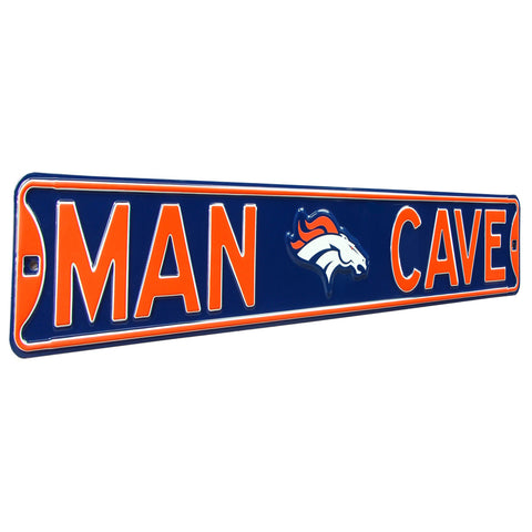 Denver Broncos - MAN CAVE - Embossed Steel Street Sign