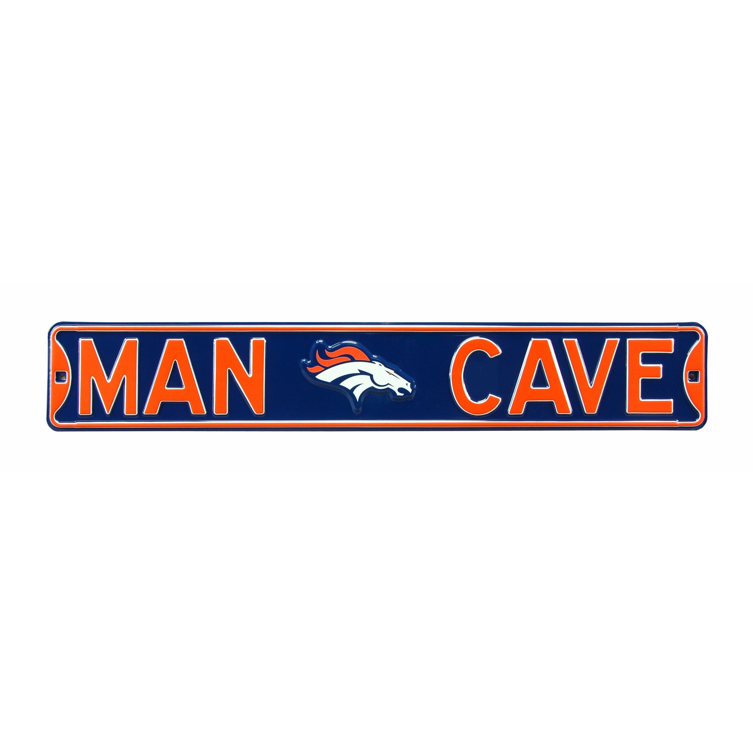 Denver Broncos - MAN CAVE - Embossed Steel Street Sign