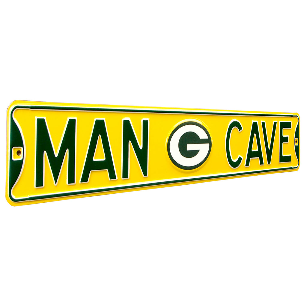 Green Bay Packers - MAN CAVE - Embossed Steel Street Sign