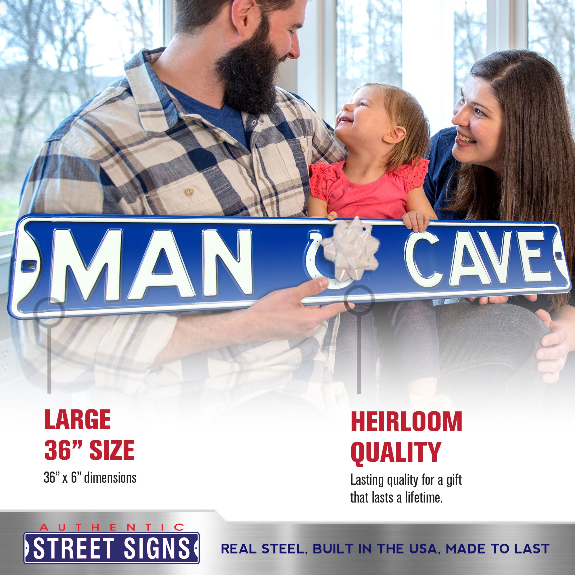 Indianapolis Colts - MAN CAVE - Embossed Steel Street Sign