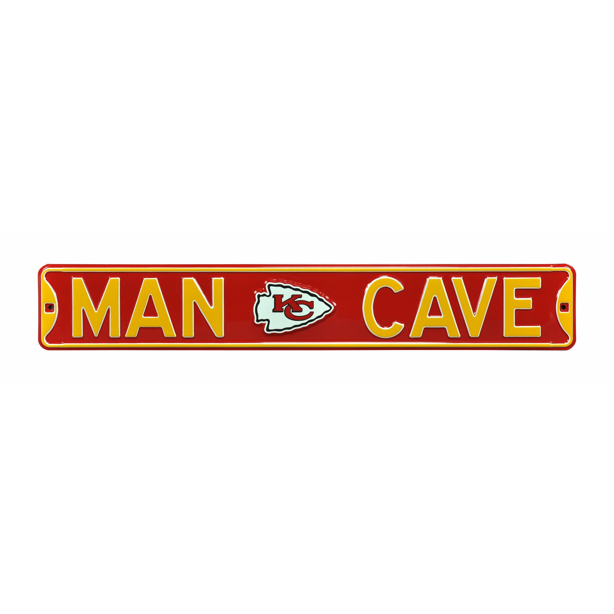 Kansas City Chiefs - MAN CAVE - Embossed Steel Street Sign