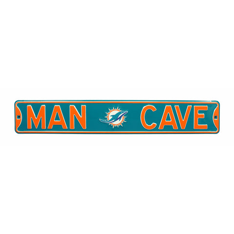 Miami Dolphins - MAN CAVE - Embossed Steel Street Sign