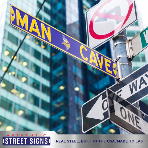 Minnesota Vikings - MAN CAVE - Embossed Steel Street Sign