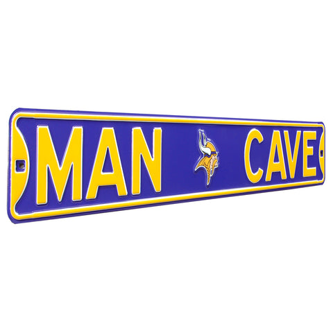 Minnesota Vikings - MAN CAVE - Embossed Steel Street Sign
