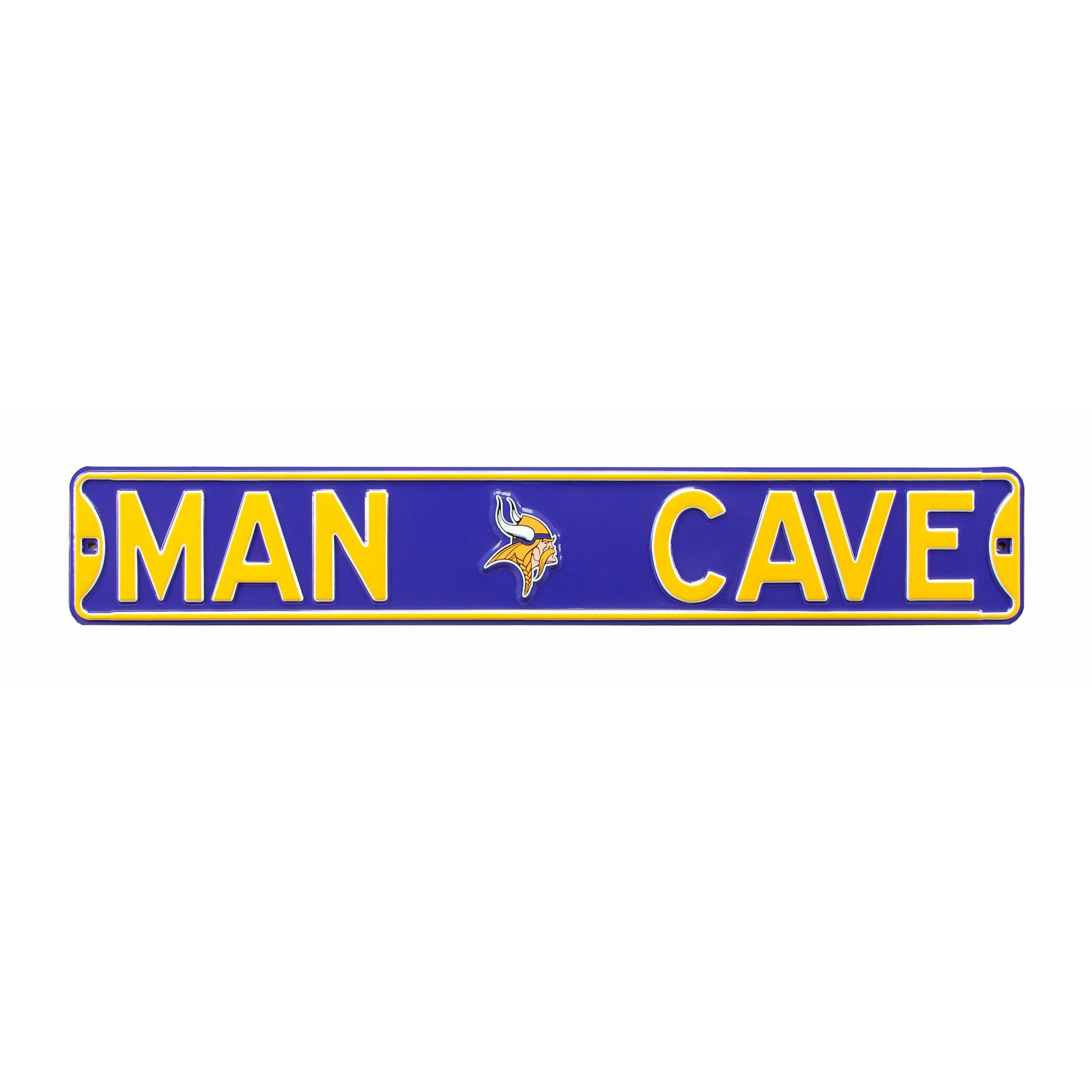 Minnesota Vikings - MAN CAVE - Embossed Steel Street Sign