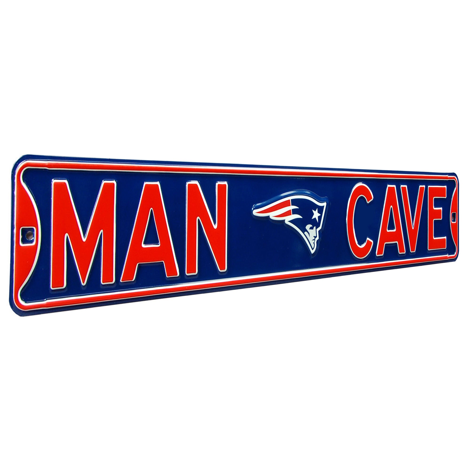 New England Patriots - MAN CAVE - Embossed Steel Street Sign