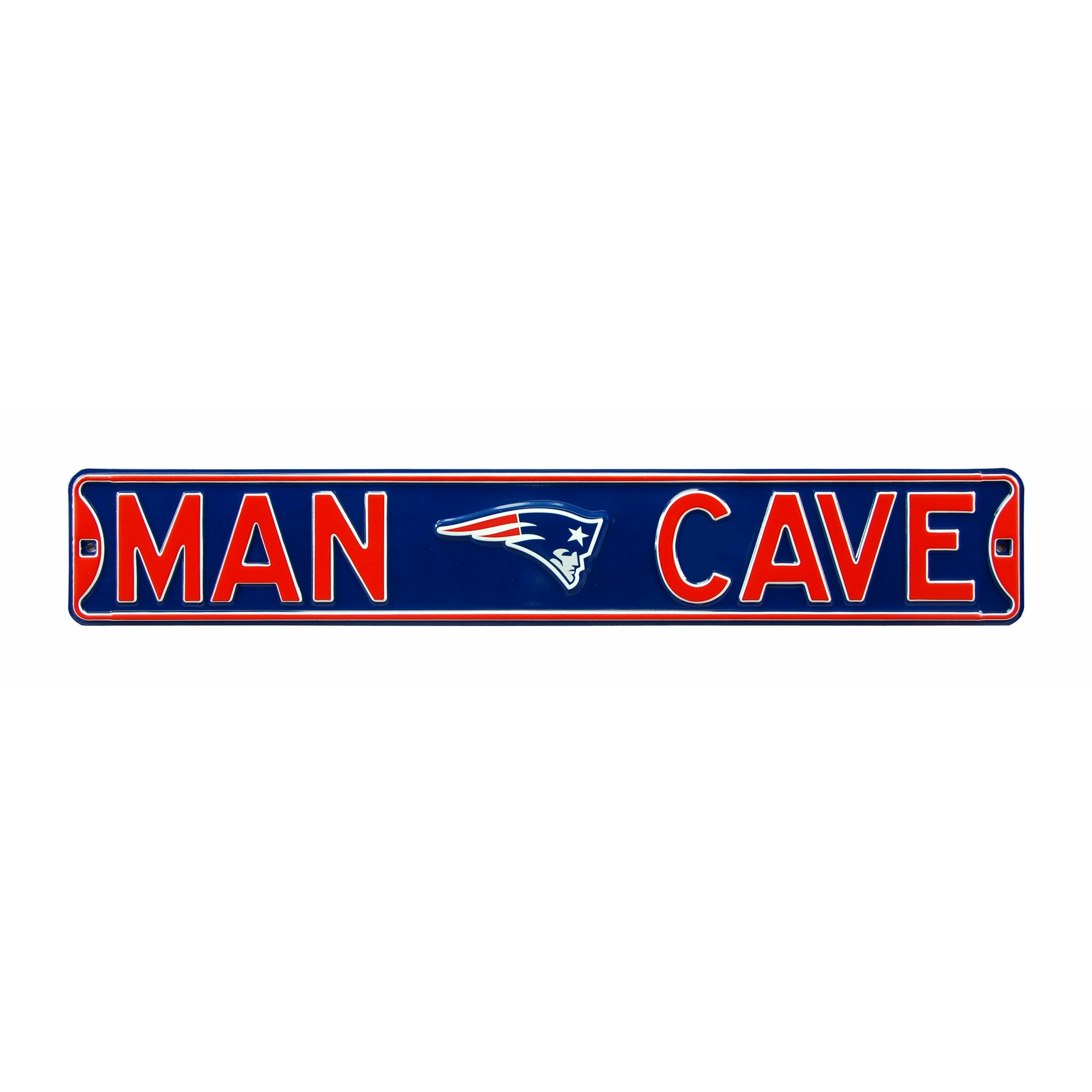 New England Patriots - MAN CAVE - Embossed Steel Street Sign