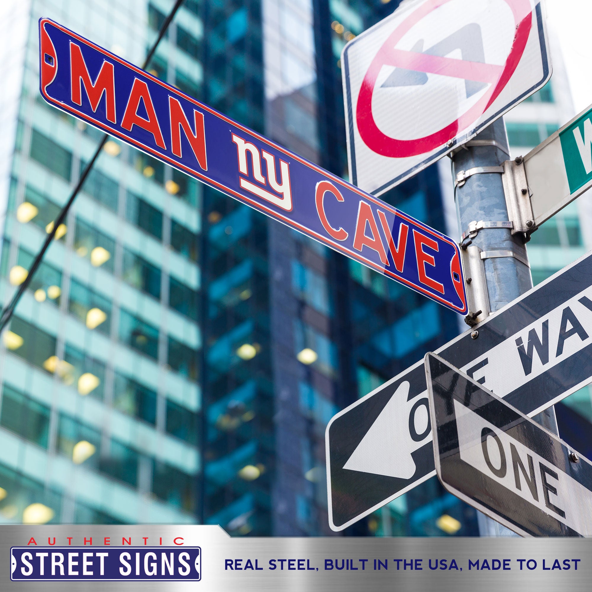 New York Giants - MAN CAVE - Embossed Steel Street Sign