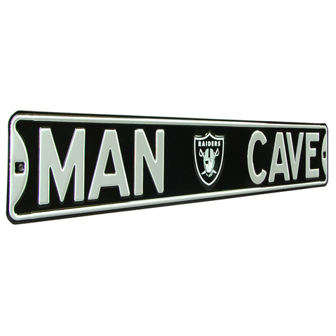 Las Vegas Raiders - MAN CAVE - Embossed Steel Street Sign