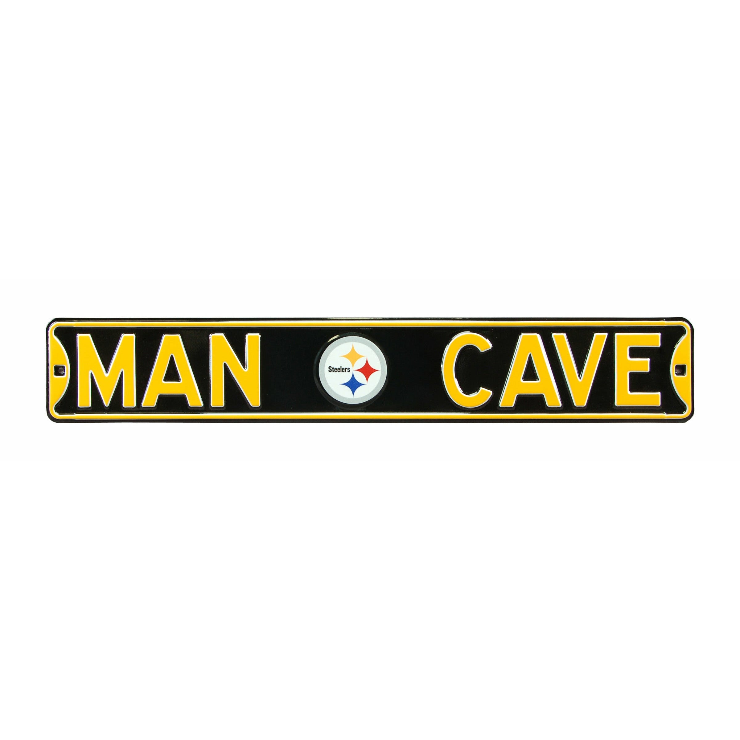 Pittsburgh Steelers - MAN CAVE - Embossed Steel Street Sign